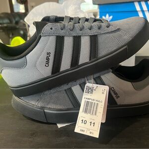 adidas Campus Vulc Gray and Black Sneakers
